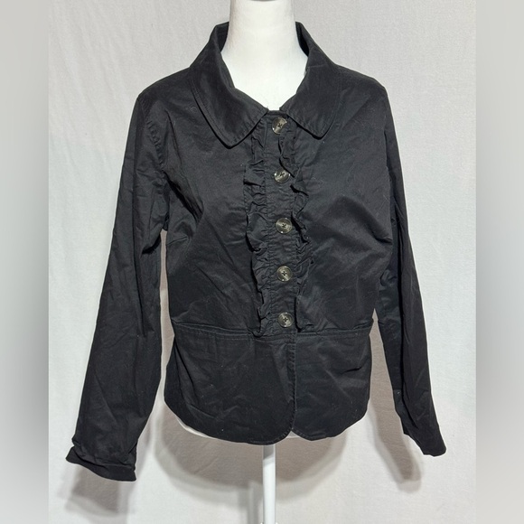 Motto Jackets & Blazers - Motto Black Utility Jacket with Collared Neckline and Fitted Silhouette Size 18W